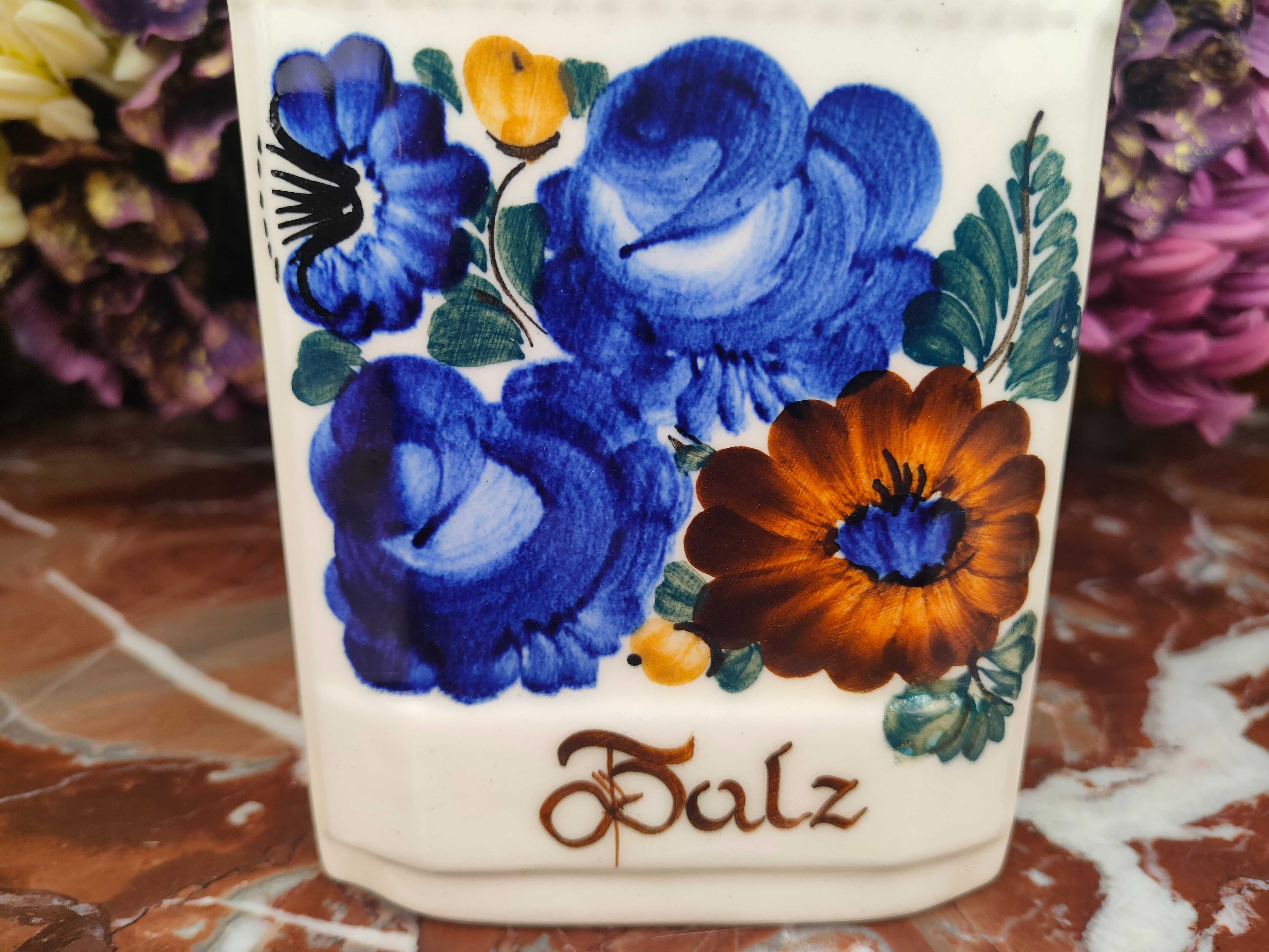 Śliczny ceramiczny pojemnik na sól - Kolorowy 'Włocławek' - 700 ml