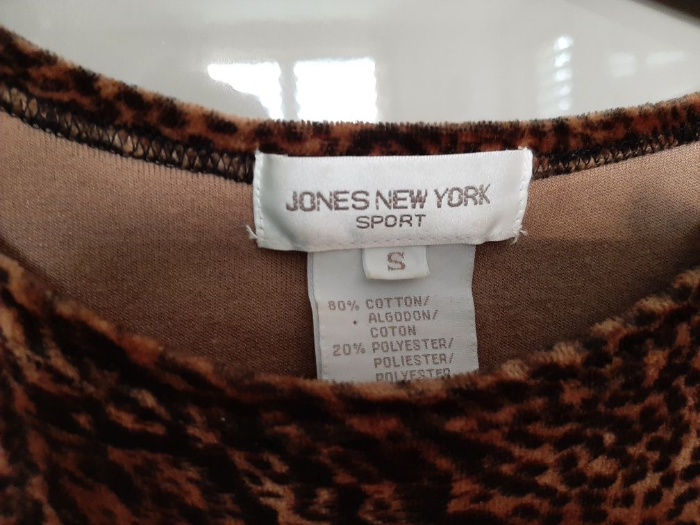 Bluzeczka welurowa Jones New York Sport panterka roz S centki milutka