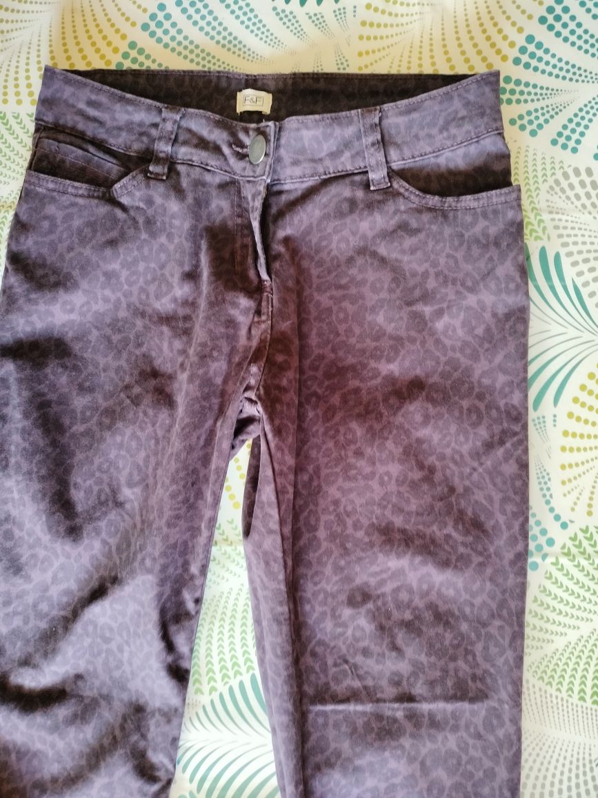 Spodnie jeans w panterkę damskie M.