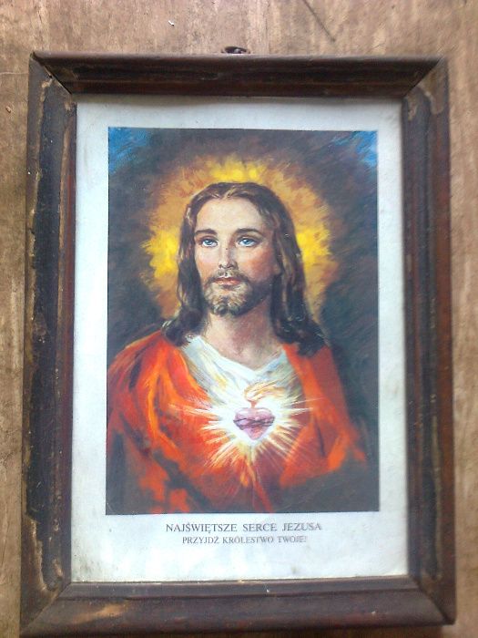 obraz stary Pan Jezus przepiekny starodawny unikat starocie