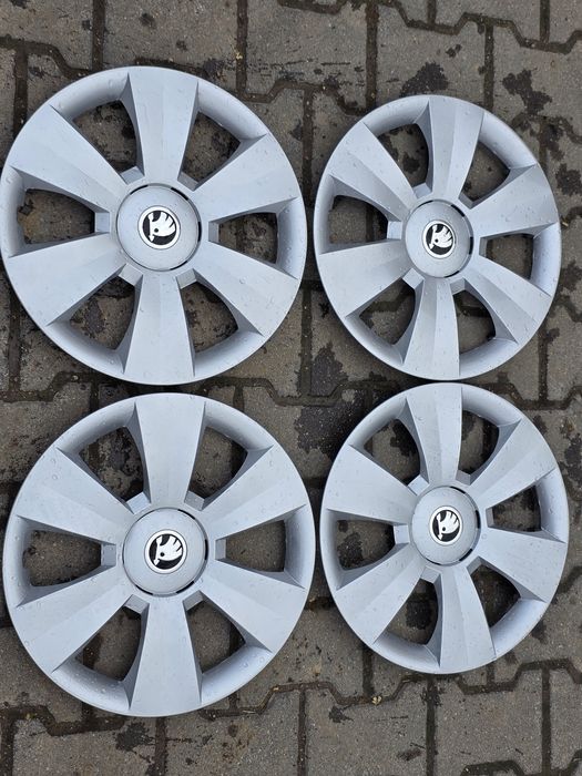 Kołpaki 15'' Srebrne SKODA Fabia III Rapid ORYGINAŁ komplet