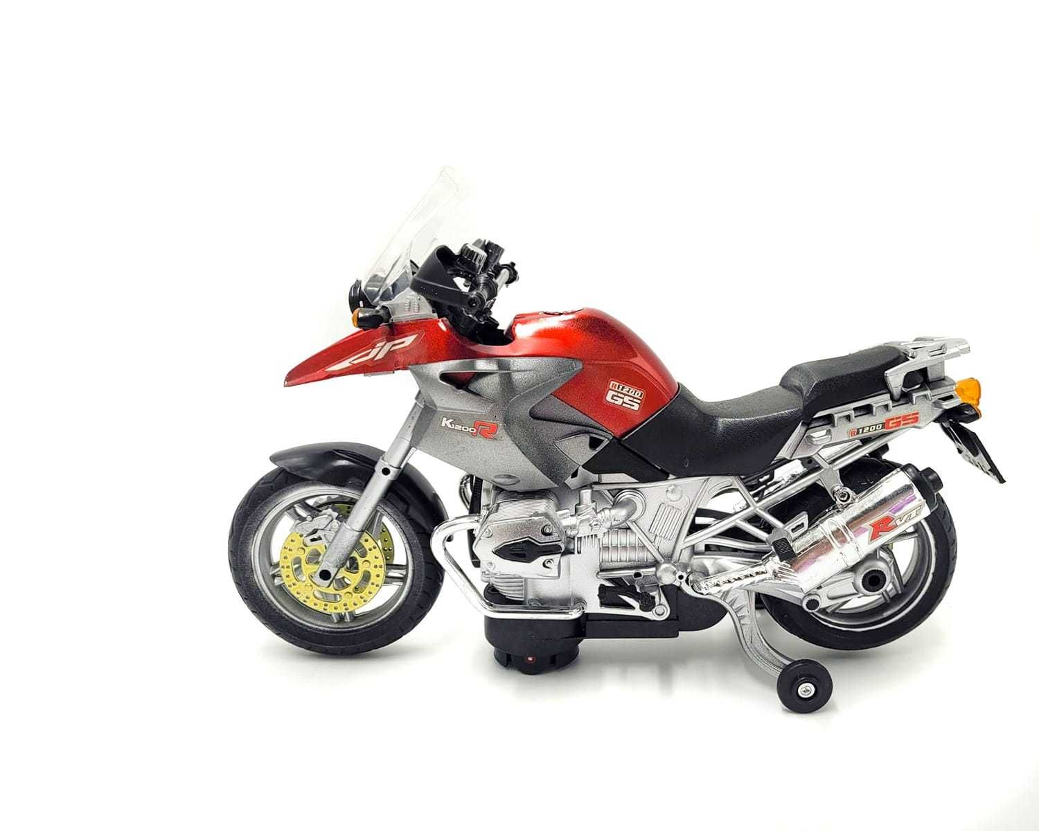 Motocykl motor interaktywny światło dźwięk w skali 1:8 czerwony