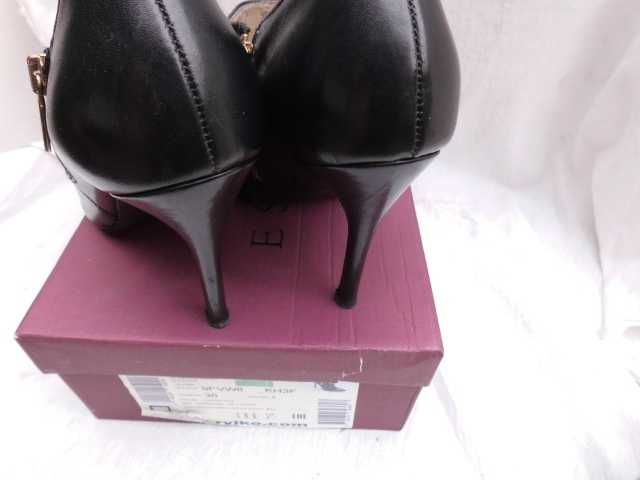 Ryłko Estima skórzane botki szpilki szpic 36