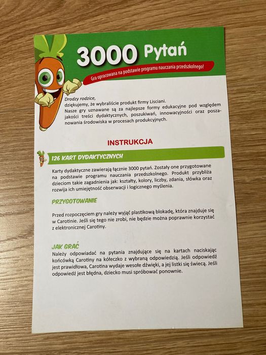Carotina, 3000 pytań, gra edukacyjna