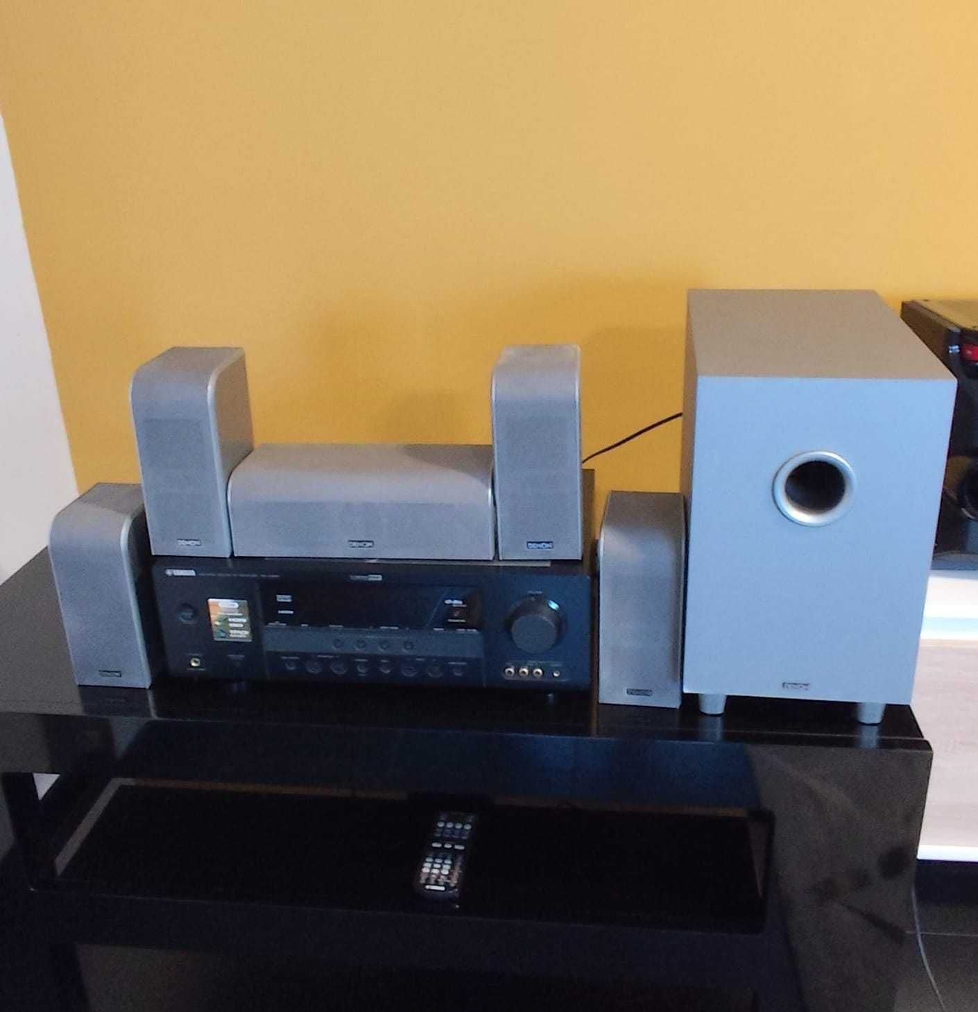Amplificador Yamaha e Colunas Denon