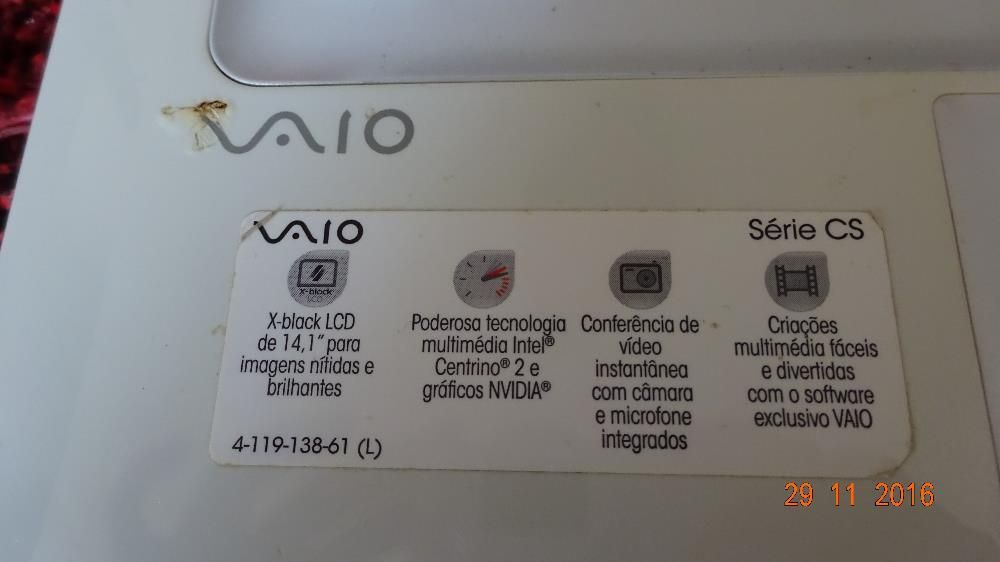 Potátil Sony Vaio Windows Vista