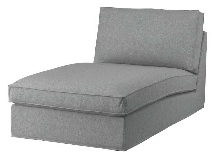 Ikea, Chaise long Cinza/Antracite & 1 capa branco/beige