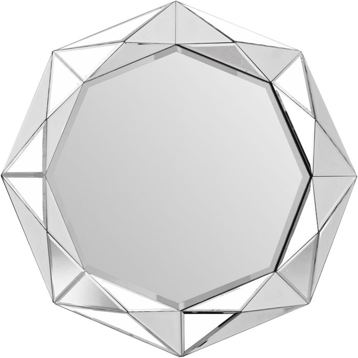 Lustro Glamour Kayoom Herakles srebrne diament 80cm dekoracja glam