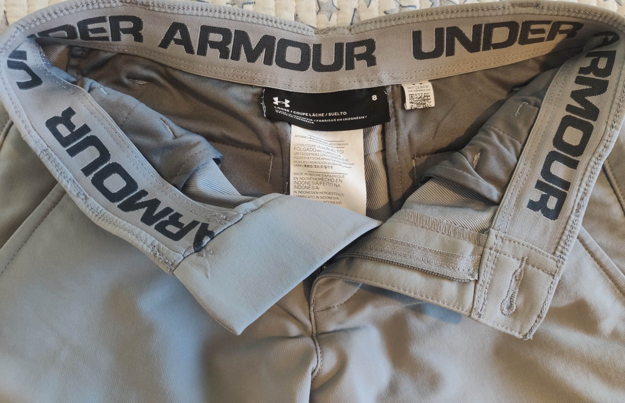 Calças de golfe Under Armour cinza, criança 8 anos