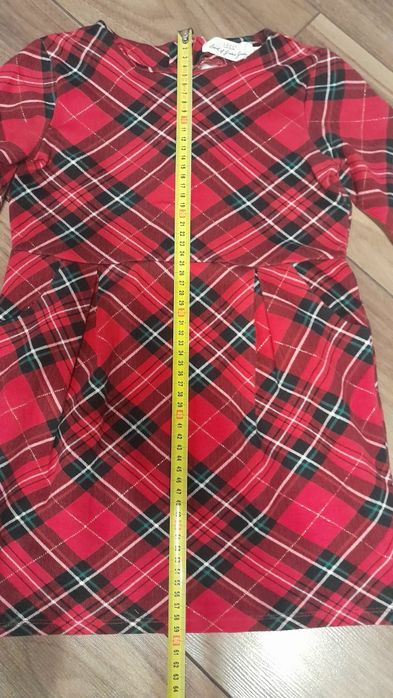 Sukienka świąteczna  w kratę H&M 120/128 6-7 lat
