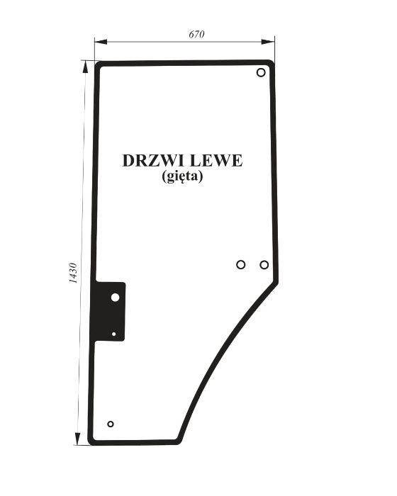 Szyba drzwi lewe John deere 7210, 7410, 7510, 7610, 7710, 7810, ACX578