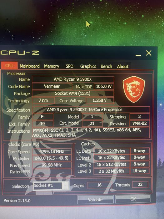 Processador AMD Ryzen 9 5900XT + Motherboard