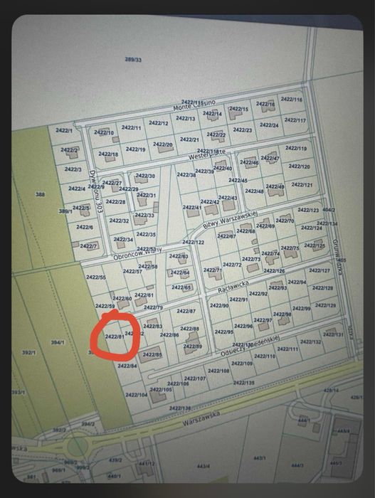 Sprzedam działkę budowlaną  Wysokie Mazowieckie
