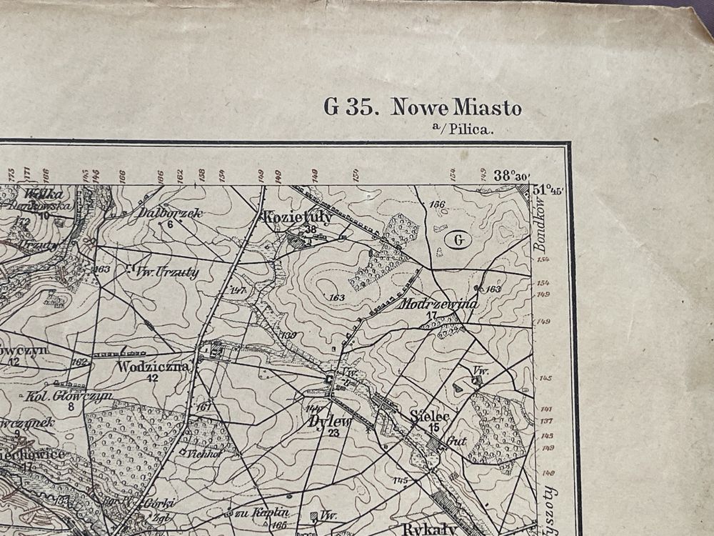 Nowe Miasto Stara Mapa Rosyjska 1914
