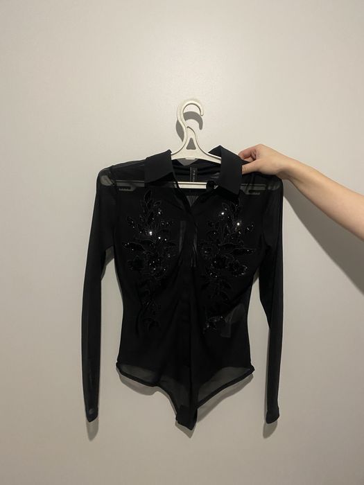 Боді чорне з біркою