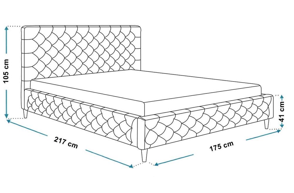 Łóżko tapicerowane INFINITY 160x200 cm na nóżkach