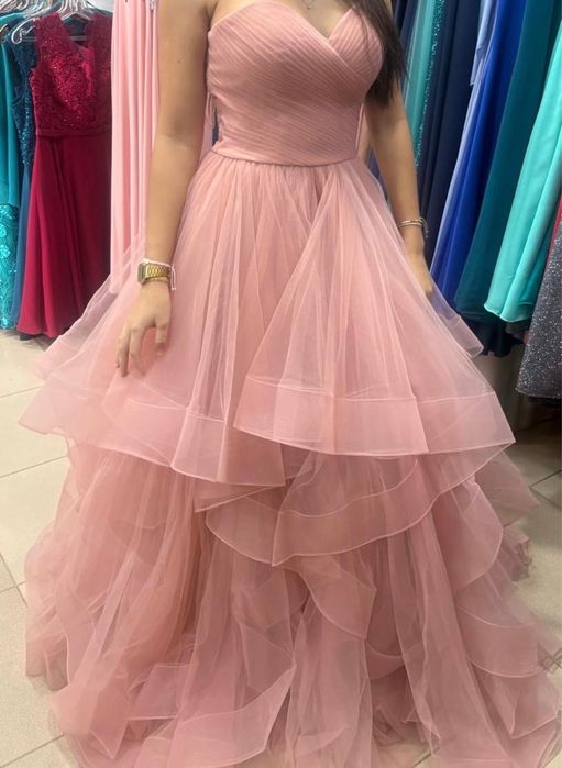Vestido de vel rosa