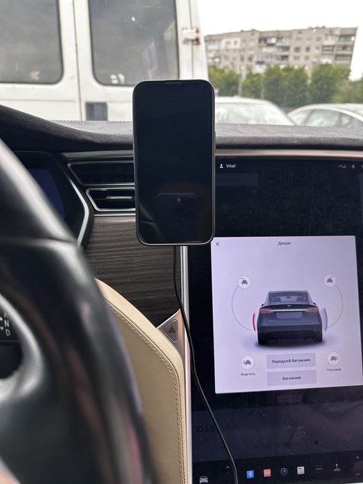 Беспроводная зарядка Tesla Х S магнитный держатель  для телефона тесла