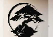 Drzewko Bonsai Ozdoba naścienna Panel na ścianę