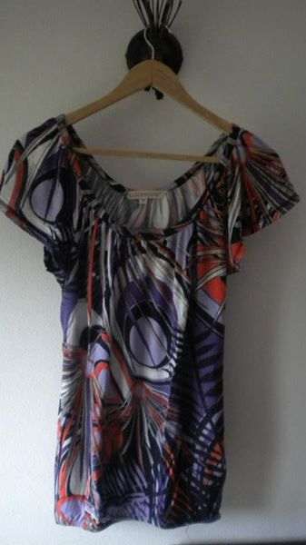 Top laranja/roxo M/L