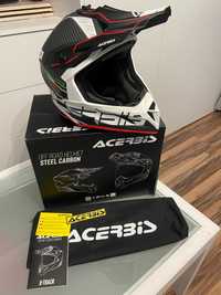 Kask ACERBIS Steel Carbon 2206 Black Red (cross,quad,enduro)GWARANCJA