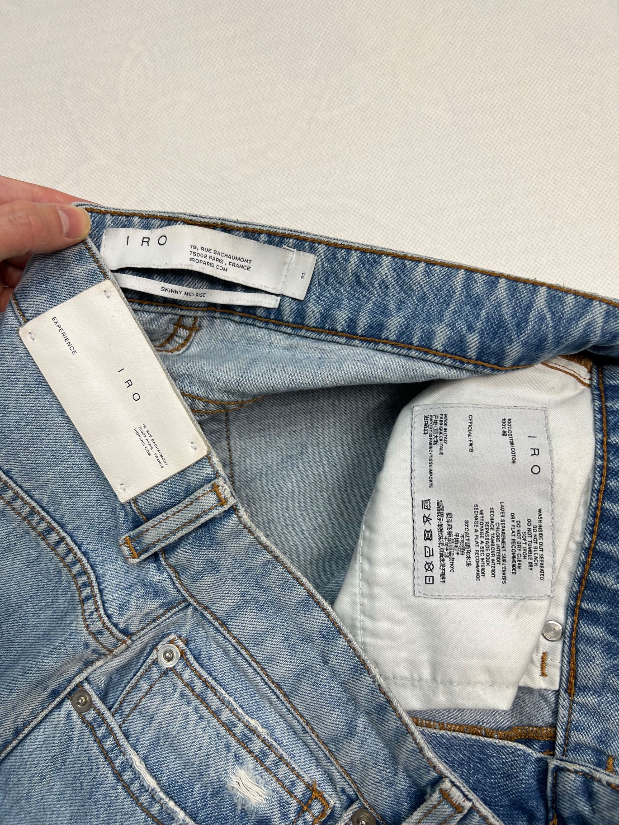 Spodnie IRO jeans baby blue unisex luxury high en