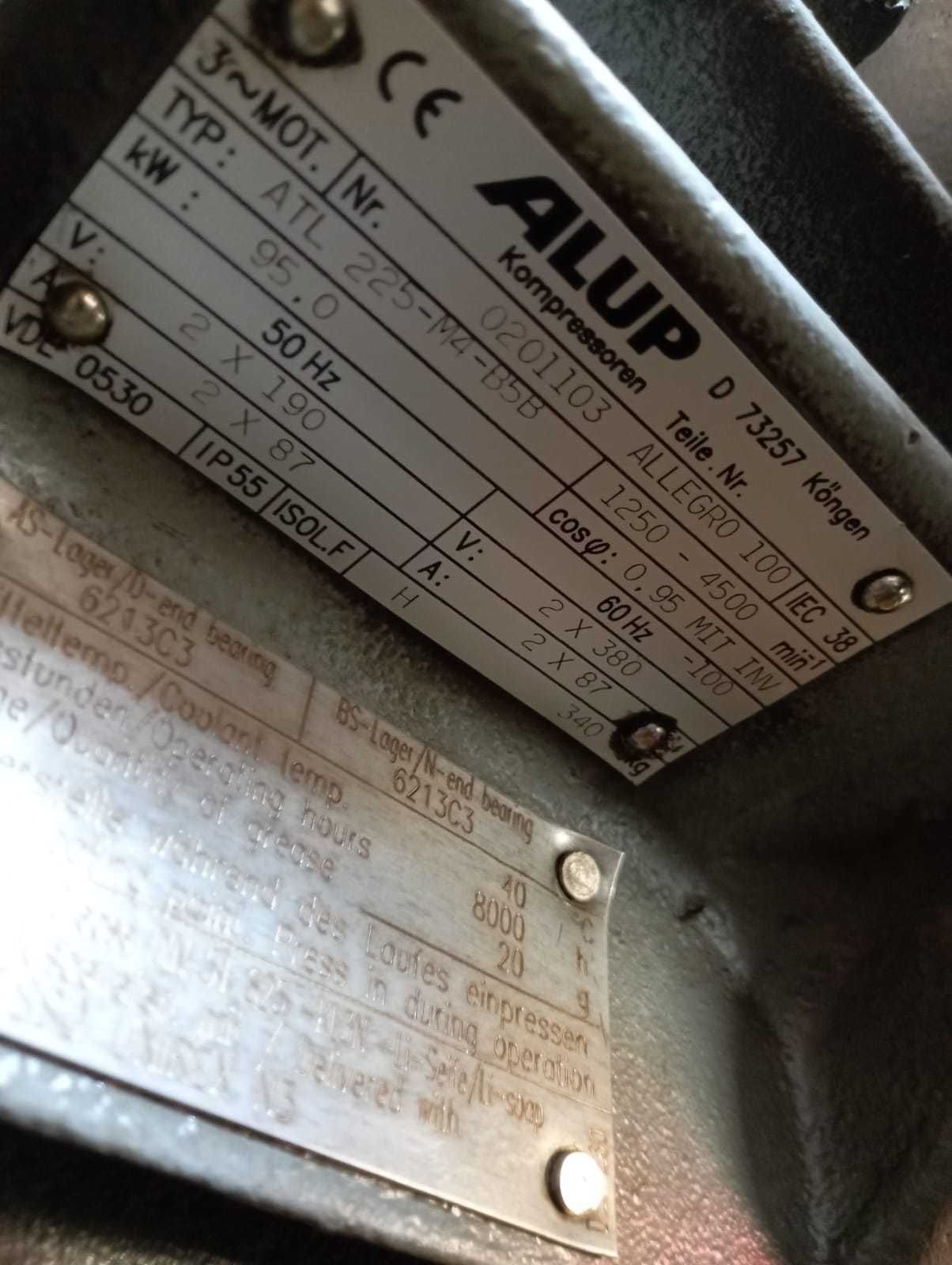 SPRAWNY!!!Silnik elektryczny ALUP Allegro100 95kW 1250/4500rpm S007091