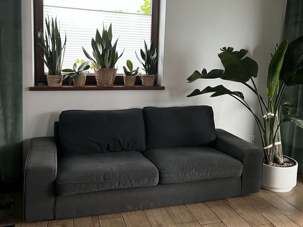 Sofa trzyosobowa ikea kivik szara kanapa prane pokrowce