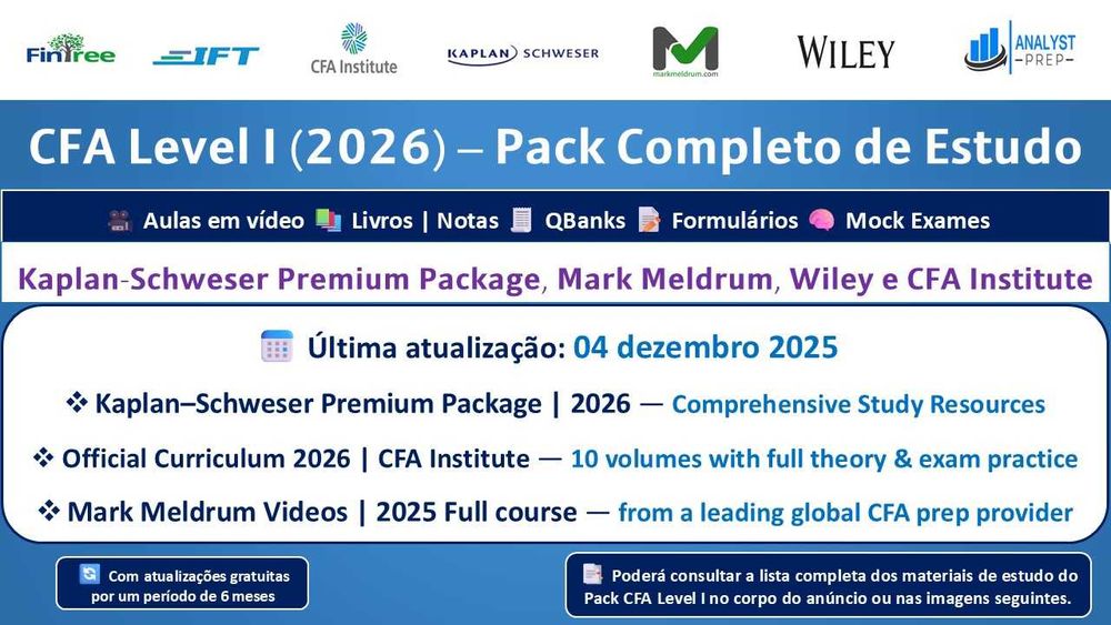 CFA Level I Study Pack (2026) + Kaplan-Schweser Premium Package (2026)