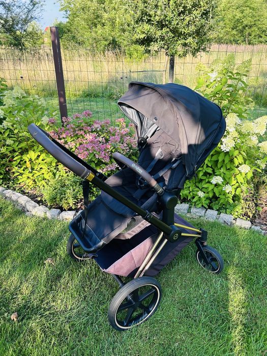 Wózek Priam Cybex Lux Deep Black Golden Rose