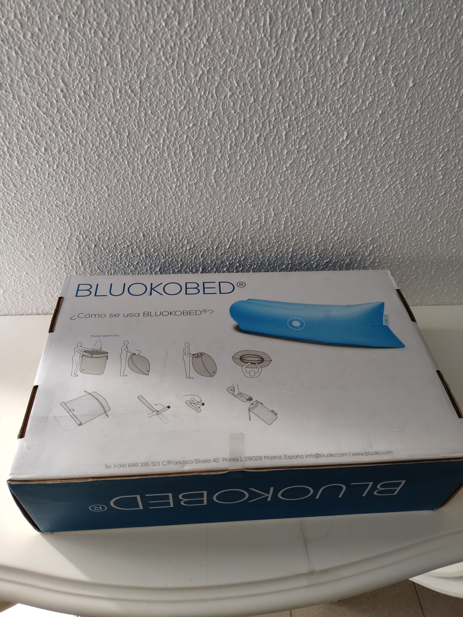 Colchão / Espreguiçadeira Insuflável Bluokobed cor Preta