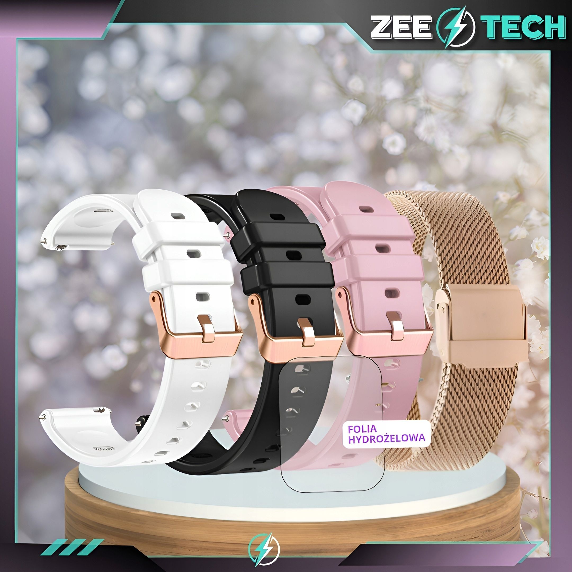 Smartwatch Damski Zegarek Polskie Menu Rozmowy Ekg Smart Watch 4 Paski