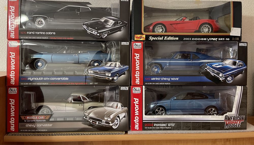 1/18 Auto World, Maisto, Jada, Welly, Motor City Classics