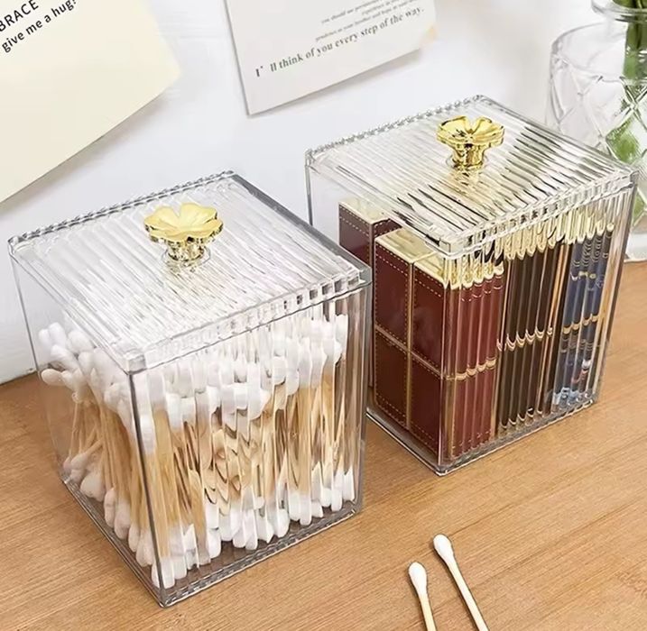 Mały przeźroczysty organizer akrylowy pojemnik z pokrywką