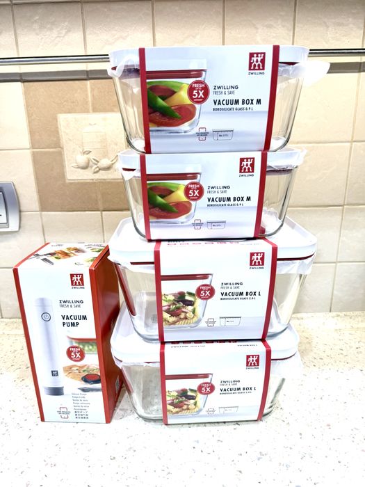 Pojemniki szklane, próżniowe zwilling +pompka