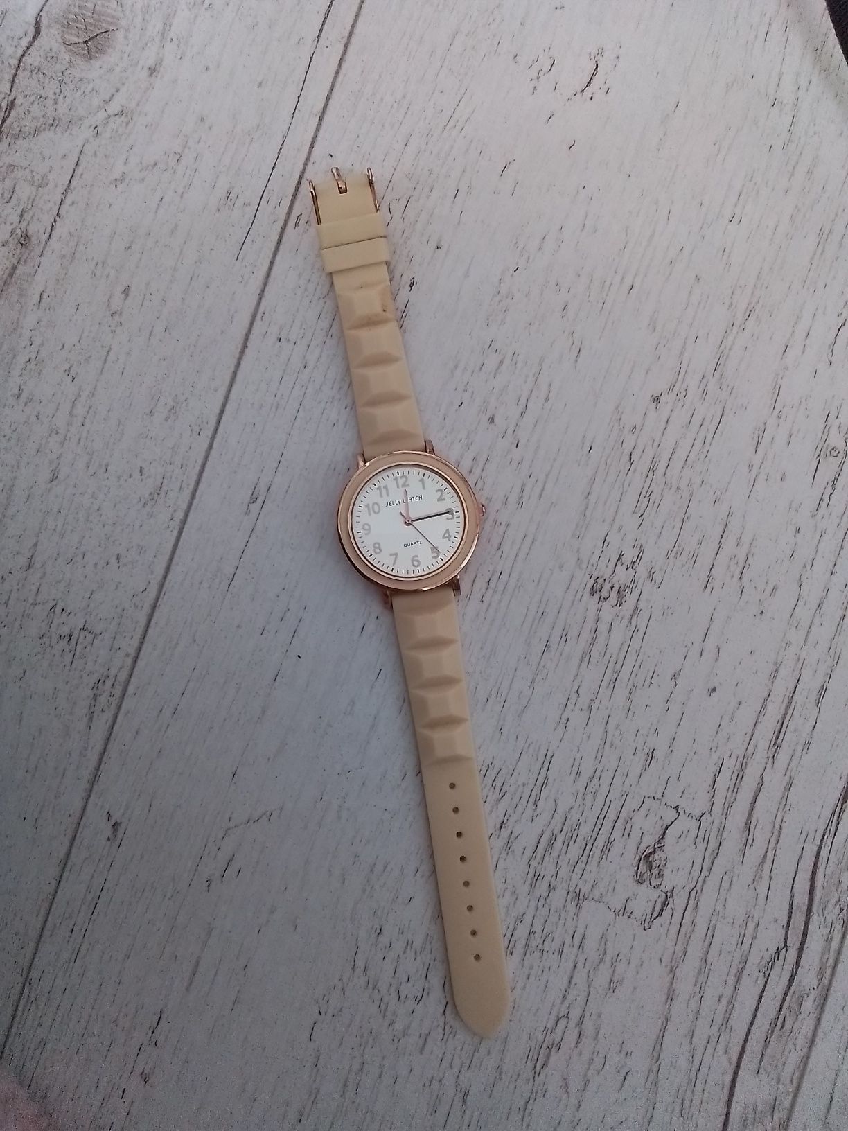 Zegarek kremowy jelly watch