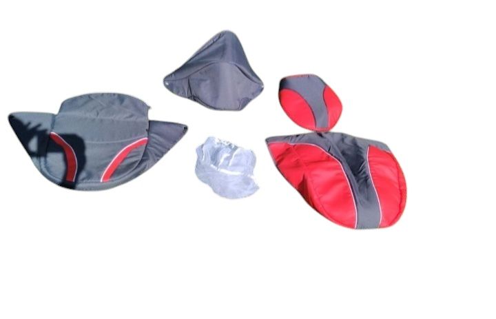 Wózek , spacerówka, nosidełko akcesoria BabyMerc biało - czerwony.