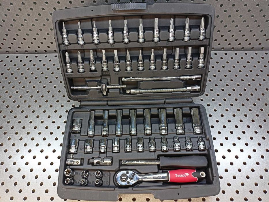 Zestaw kluczy nasadowych 1/4" 56-el. Tvardy klucze nasadowe