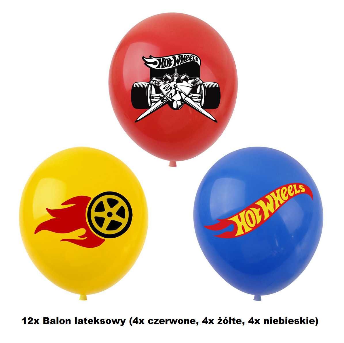 Balony Hot Wheels Zestaw Balonów 18 Sztuk