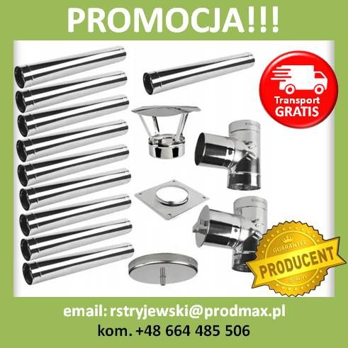 PROMOCJA!!! WKŁAD kominowy okrągły kwaso-żaro fi180 10m PRODUCENT