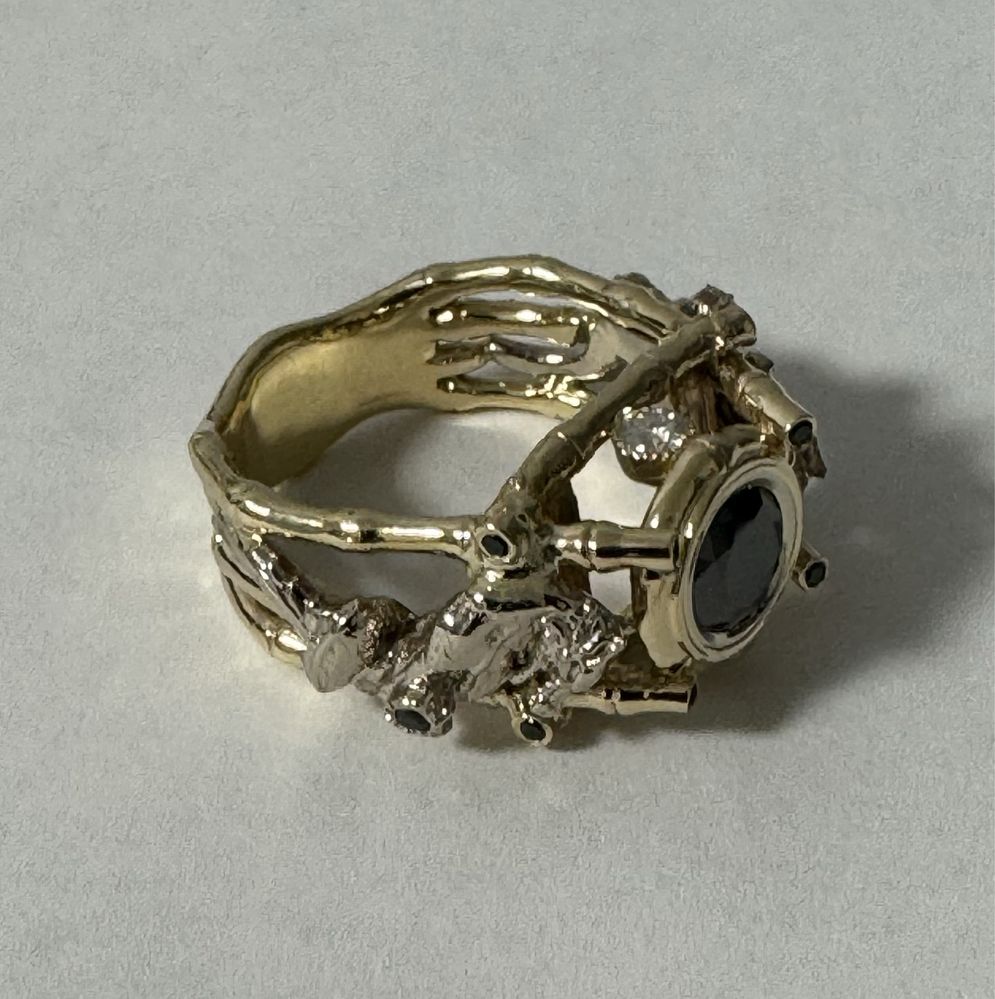 Золотое кольцо с бриллиантами 1,2 ct