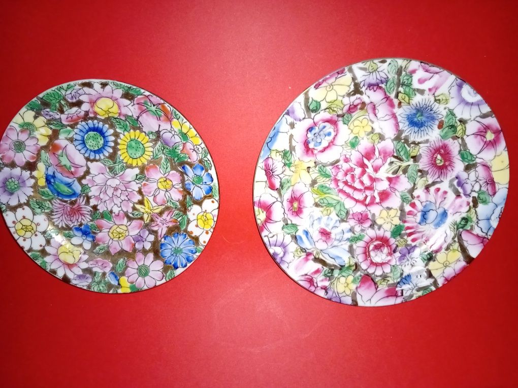 2 pratos mil flores porcelana oriental *