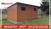 Garaż Blaszany 6x5 z dodatkowym ZADASZENIEM - Romstal