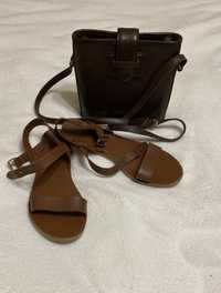 Продам шкіряну сумку Bosbiom  та сандалі Leelas 40 розміру