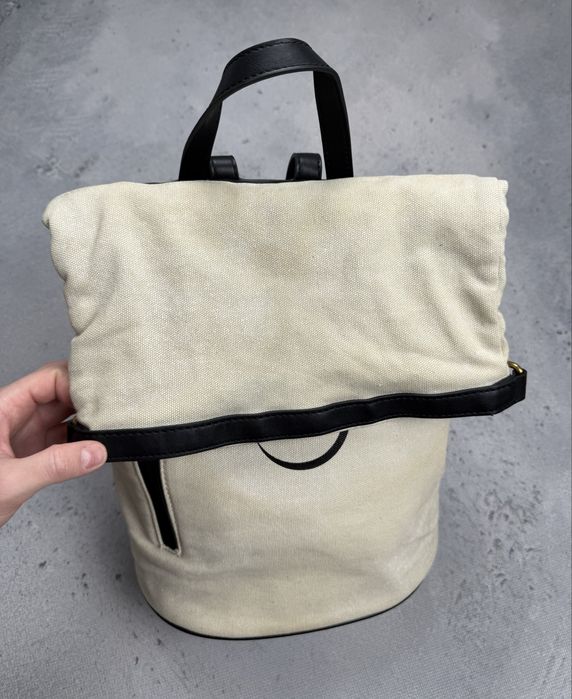 Plecak Pinko | Canvas Roll-Top | Kremowy/Czarny | Idealny na miasto