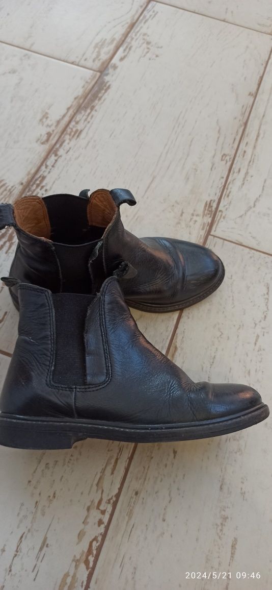 Czarne jesienne wiosenne skórzane sztyblety buty Zara 29 18,5cm