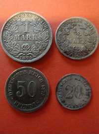 Zestaw monet niemieckich Srebro