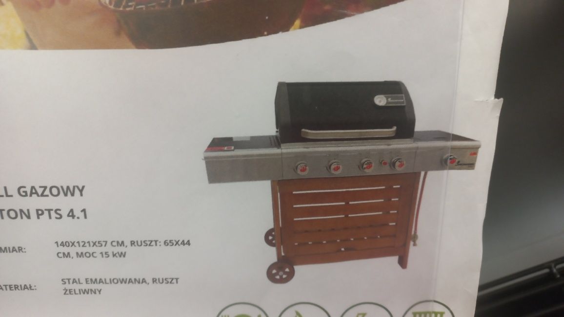 Kuchenka gazowa 5 palnikowy.Nowa.Landmana.