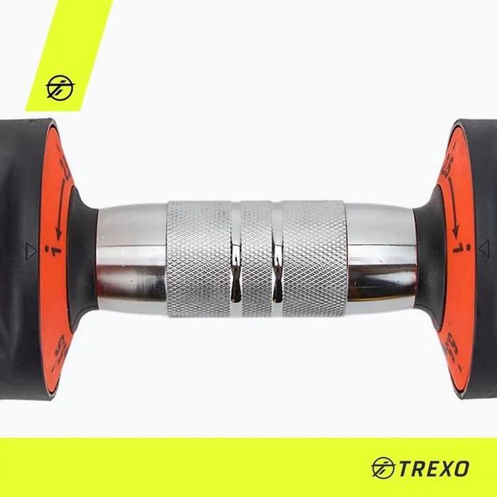 Zestaw hantli regulowanych TREXO 2 x 5,75 kg czarny 11,5 kg