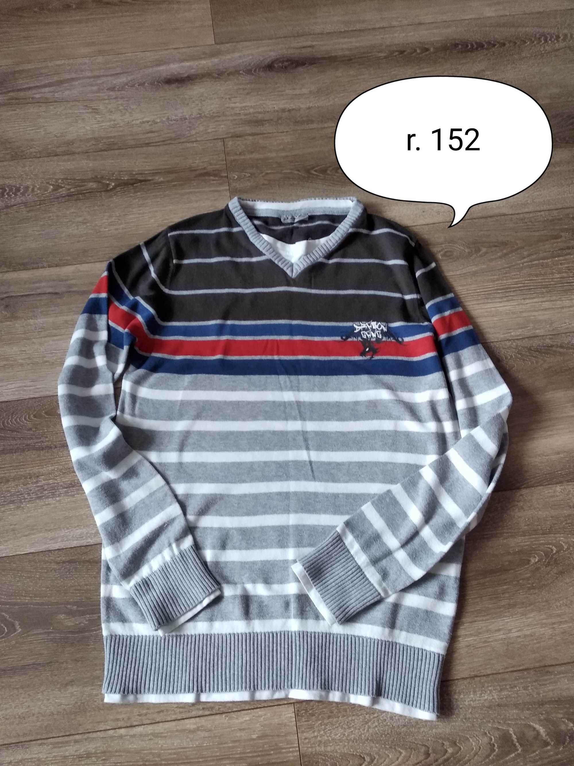 Sweter w paski dla chłopca r.152